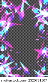 Bright Spark Background Transparent Vector. Shimmer Celebrate Template. Blue Sunshine Wallpaper. Violet Sparks. Glare Glimmer Design.