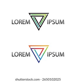 Design de ícone de triângulo de espectro brilhante com ilustração de vetor de luz prismática