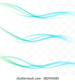 Bright Speed Futuristic Minimalistic Lines Abstract Divider Swoosh Soft Wave Border Design Elements Set. Vector Illustration