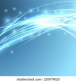 Bright speed sparkle abstract wire background - electric streak rapid light impulse line. Vector illustration