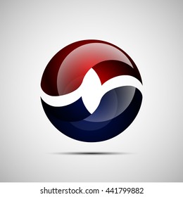 Bright sphere. shape illustration icon. Endless band logo. Round badge. The Mobius strip circle
