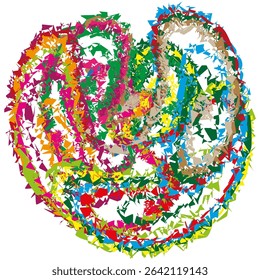 Bright spiral icon. Colorful twist vector. Abstract shape motion. White background.