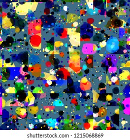 Bright splash colorful seamless texture. Abstract vector background for web page, banners backdrop, fabric, home decor, wrapping