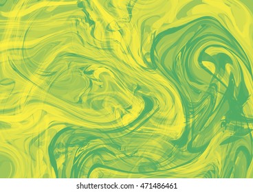 Bright splash of green and yellow paint, horizontal abstract background a4 size