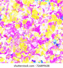 Bright splatter seamless texture from blots and stains. Abstract vector background for web page, banners, fabric, home decor, wrapping 