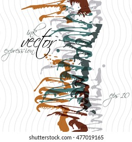 Bright splattered web design repeat pattern, art ink blob, paintbrush drawing. Graphic colorful seamless background.
