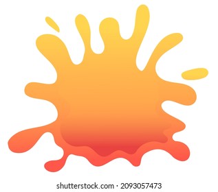 bright spot of orange color with gradient in the form of a blot, isolated on white background. Suitable as a backdrop for product presentation