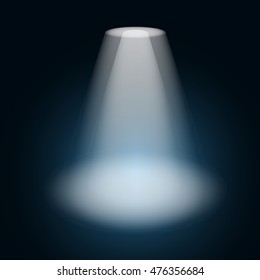 bright spotlight in the dark in a realistic style.  For use as logos on cards, in printing, posters, invitations, web design and other purposes.