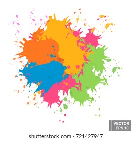 Bright spots from paint. Spray. Rainbow. Abstract background. For your design