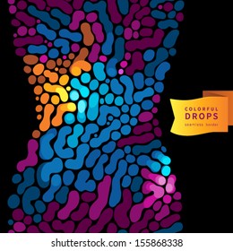 Bright spotted seamless pattern. Colorful drops borders.