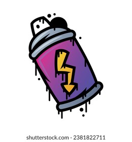 Bright Spray Bottle for Graffiti as Street Wall Painting Art Vector Illustration