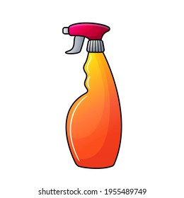 Pulverización brillante al estilo de un graffiti. Botella vectorial con agente de limpieza. Ilustración de caricatura aislada en fondo blanco
