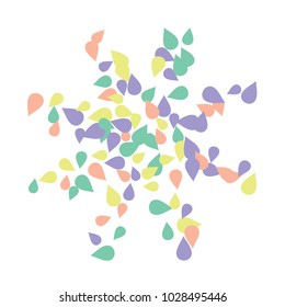 Bright spring background with colored petals. Simple gentle template for the card, invitation, printing. Fashionable decoration with beautiful petals.