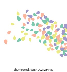 Bright spring background with colored petals. Simple gentle template for the card, invitation, printing. Fashionable decoration with beautiful petals.