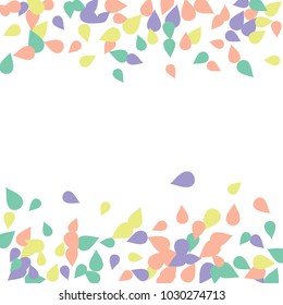 Bright spring background with colored petals. Simple gentle template for the card, invitation, printing. Fashionable decoration with beautiful petals.