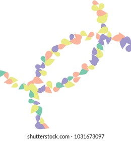 Bright spring background with colored petals. Simple gentle template for the card, invitation, printing. Fashionable decoration with beautiful petals.