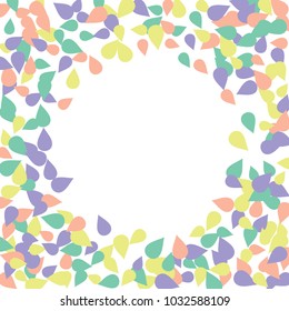 Bright spring background with colored petals. Simple gentle template for the card, invitation, printing. Fashionable decoration with beautiful petals.