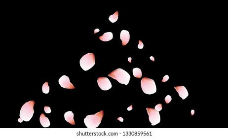 Bright spring background with colored petals. Simple gentle template for the card, invitation, printing. Fashionable decoration with beautiful petals.
