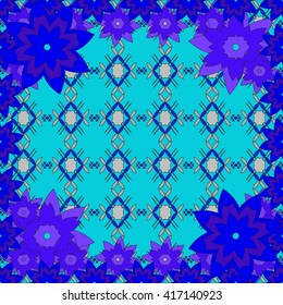Bright spring background image of flowers of blue color. vector illustration. for design, printing and presentations.