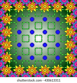 Bright spring background image of flowers of color. Floral pattern. Flower vector pattern. Vector illustration pattern. Design pattern. Spring pattern. Pattern for presentation. Pattern for postcard.
