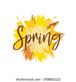 Helles Federbanner aus Bürsten in Form einer abstrakten Blume in frischen Pastellfarben. Vektorhandschrift für Poster, Karten oder Webbanner.