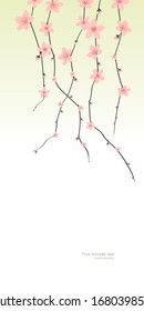 Florencia de primavera brillante de flores rosas. Ilustración de paisaje abstracto vectorial