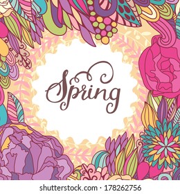 Bright spring concept background in vector. Stylish colorful floral card. Ideal for any type of holiday invitations