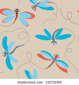 bright spring dragonfly pattern abstraction