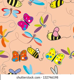 bright spring dragonfly pattern abstraction