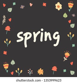 Bright spring floral background made of flowers and hearts. Seamless pattern can be used for wallpapers, pattern fills, web page backgrounds,surface textures. Gorgeous seamless floral background