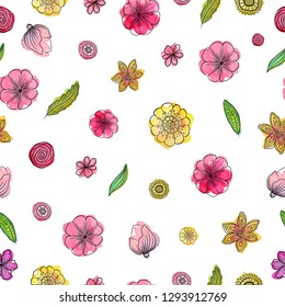 Bright spring floral seamless pattern