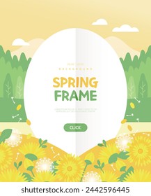 bright spring flower frame Design