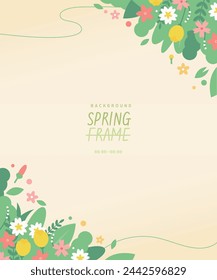 bright spring flower frame Design