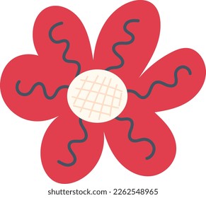 Bright spring flower hand drawn illustration