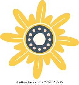 Bright spring flower hand drawn illustration