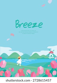 Bright Spring Flower Landscape Background
