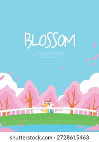 Fundo brilhante da paisagem da flor da primavera