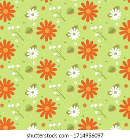 bright spring pattern with flowers