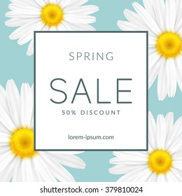 Bright spring sale design. Vector resizable background.