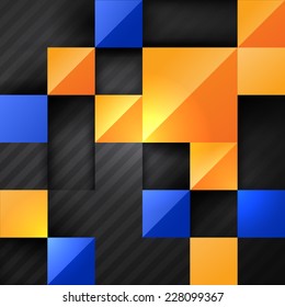 Bright square abstract background, vector 3d colorful pattern for banner or cover design