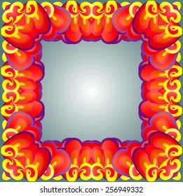 Bright square border in the form of colorful ornament.