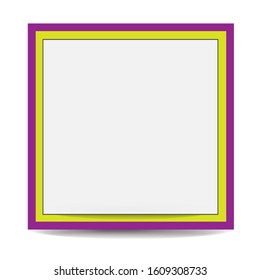 The bright square photo frames 