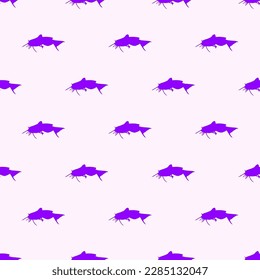 Bright Square tile showcasing a whimsical animal picture. Seamless pattern with fish silhouette  on lavender blush background. Design for a brochure with an animal pattern.