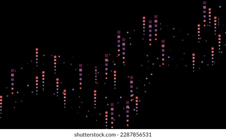 Bright squares on a black background. Festive background, disco. Design element, festive unusual background. Vector illustration, eps 10