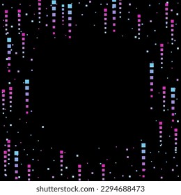 Bright squares on a black background. Festive background, disco. Design element, festive unusual background. Vector illustration, eps 10