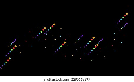 Bright squares on a black background. Festive background, disco. Design element, festive unusual background. Vector illustration, eps 10