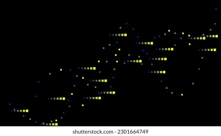 Helle Quadrate auf schwarzem Hintergrund. Festlicher Hintergrund, Disco. Design-Element, festlicher ungewöhnlicher Hintergrund. Vektorgrafik, eps10