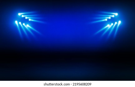 Bright stadium arena lights blue vector design.