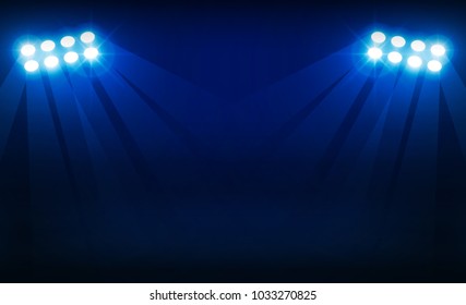 Bright stadium arena lights vector design. Vector illumination