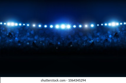 Bright stadium arena lights vector design. Vector illumination